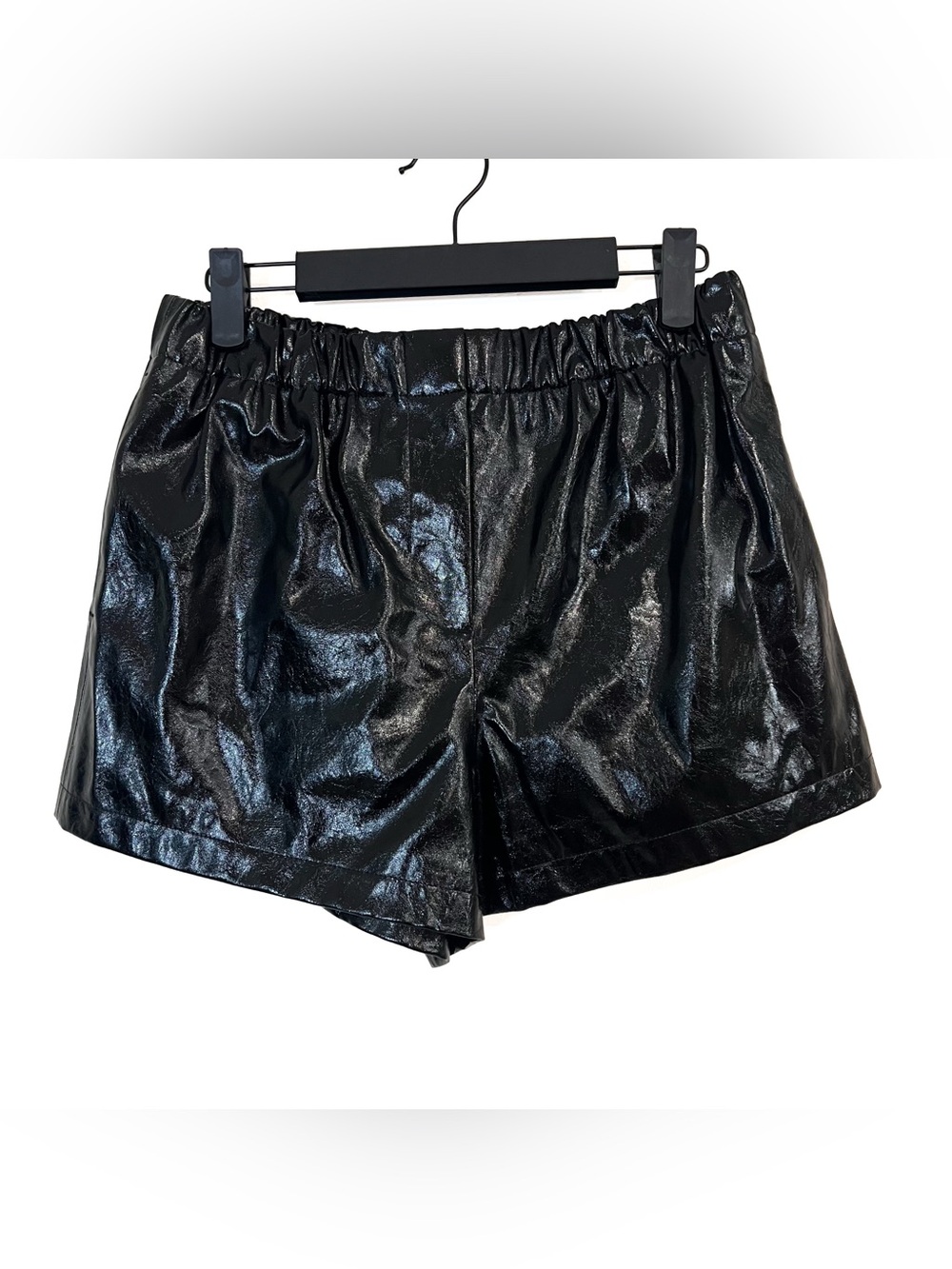 J. Crew Faux Leather Boxer Paper Bag Shorts Black Size 2 High Rise